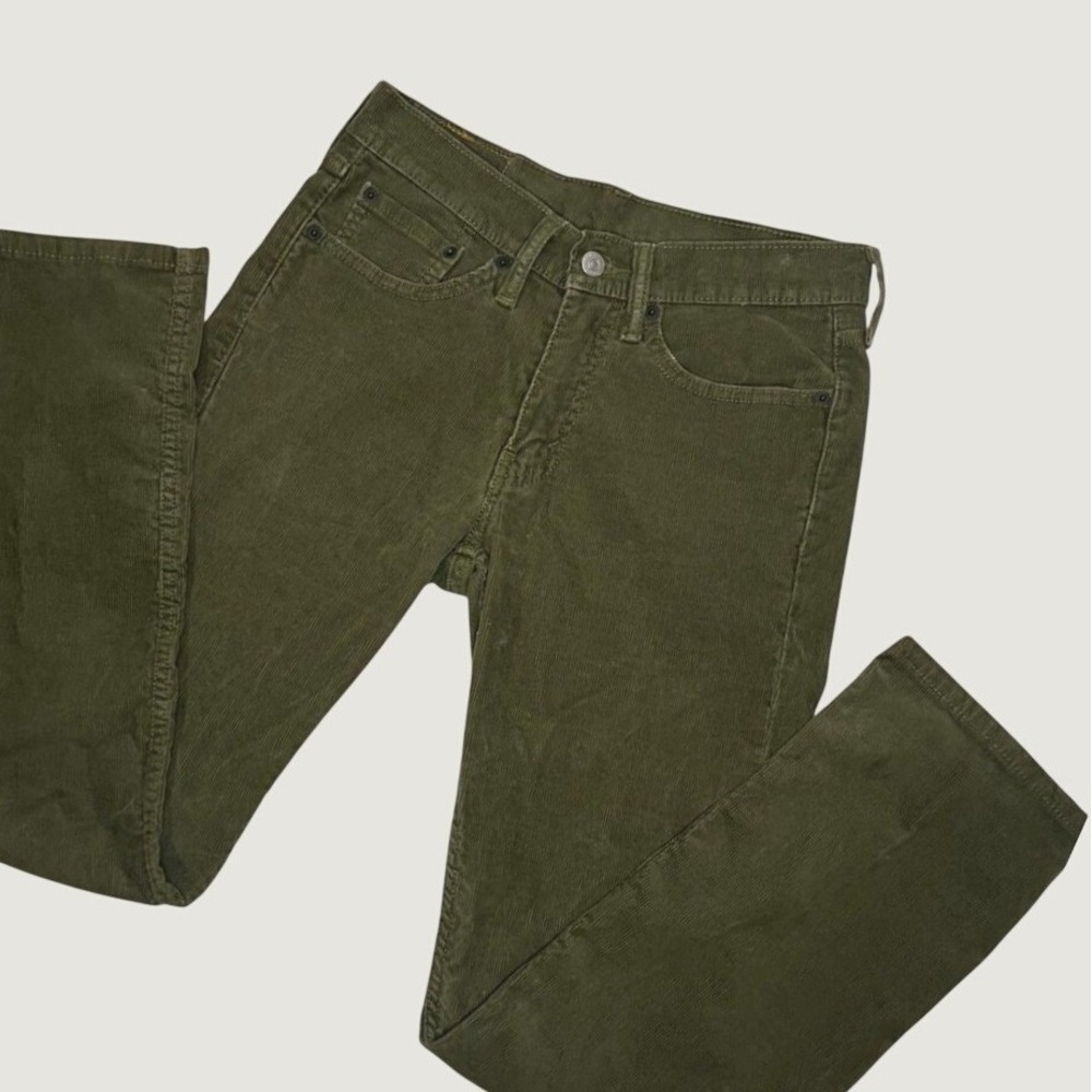 Levis 514 Straight Fit Corduroy Pants Olive Green Mens 28x30 Trousers